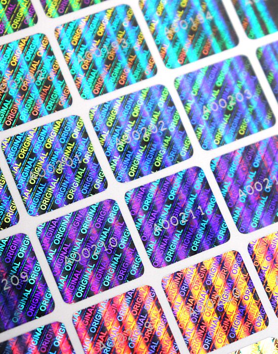 Hologramm-Etiketten – «ORIGINAL», 15 x 15 mm mit Seriennummer
