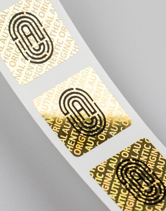Hologramm-Etiketten mit Beispielaufdruck