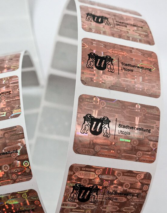 Hologramm-Etiketten 30 x 20mm mit Logo