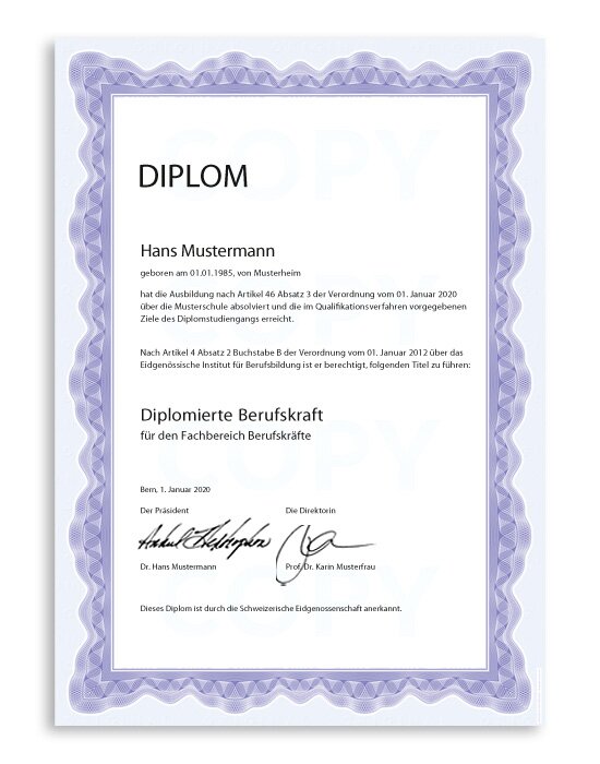 Sicherheitspapier Diplom