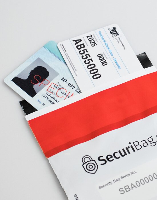 SecuriBag (Safe Bag), Security Bag/Sicherheitsbeutel mit VOIDOPEN Tampering (Öffnungsschutz)