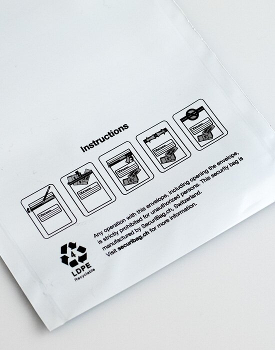 SecuriBag (Safe Bag), Security Bag/Sicherheitsbeutel mit VOIDOPEN Tampering (Öffnungsschutz)